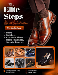 Black Maximalist Footwear Brand Flyer Template  Flyer (us Letter)