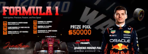Black Maximalist Formula 1 Grand Prix Event Facebook Cover Photo template