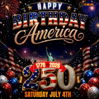 Black Fourth of July Celebration โพสต์บน Instagram Template