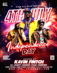 Black Maximalist Fourth Of July Party Custom Poster/wallboard Plakat/tablica ścienna template