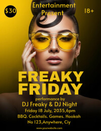 Black Maximalist Freaky Friday Flyer (us Letter) template