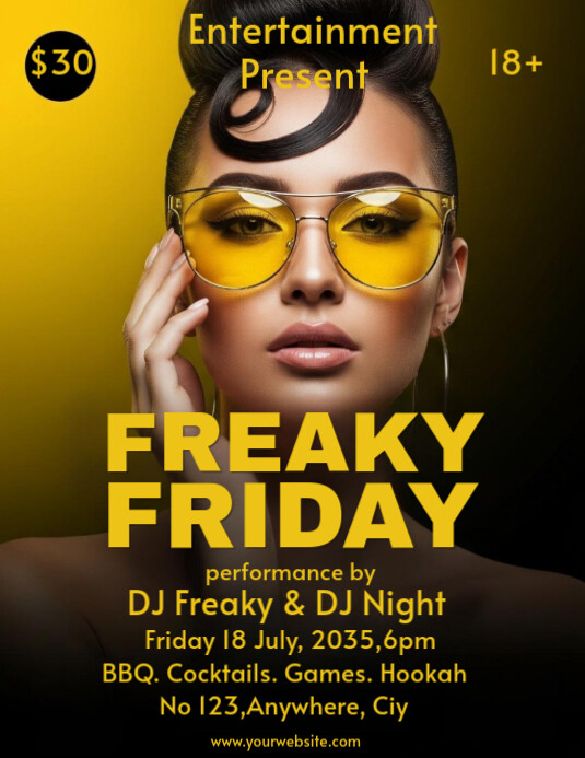 Black Maximalist Freaky Friday Flyer (us Letter) Pamflet (VSA Brief) template