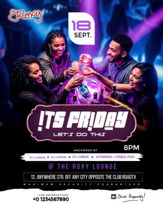 Black Maximalist Freaky Friday Flyer Instagram Portrait Template ...