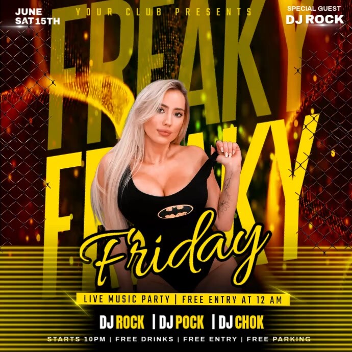 Black Maximalist Freaky Friday Instagram Post Template | PosterMyWall