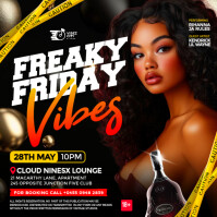 Black Maximalist Freaky Friday Night Party Event Flyer for Social Media Сообщение Instagram template