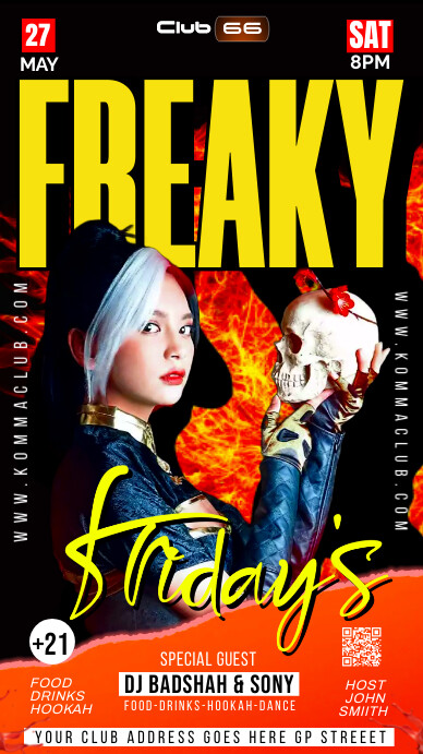 Black Maximalist Freaky Friday Night Party In Template | PosterMyWall