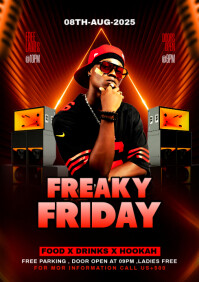 Black Maximalist Freaky Friday Party A4 template