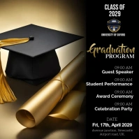 Black Maximalist Free Graduation Program Templates, Instagram Post