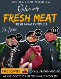 Black Maximalist Fresh Meat Poster Flyer (us Letter) template