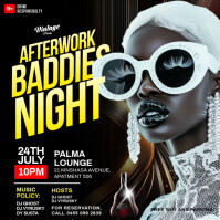 Black Maximalist Friday Baddies Night Party Event Flyer For Social Media For Social Media Instagram template