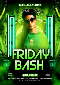 Black Maximalist Friday Bash Party A6 template
