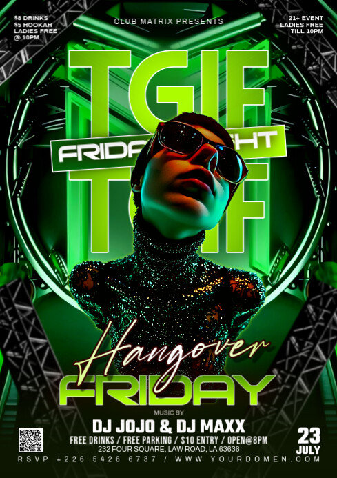 Black Maximalist Friday Hangover  A4 template