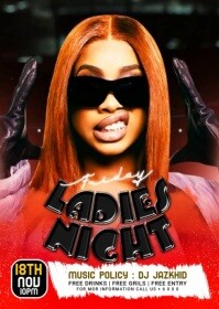 Black Maximalist Friday Ladies Night A6 template