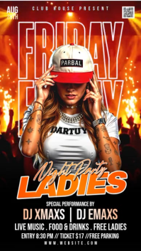 Black Maximalist Friday Ladies Night Party Facebook Story Video template