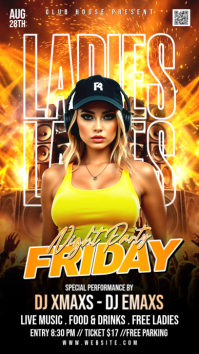 Black Ladies Night Party Facebook Story Template