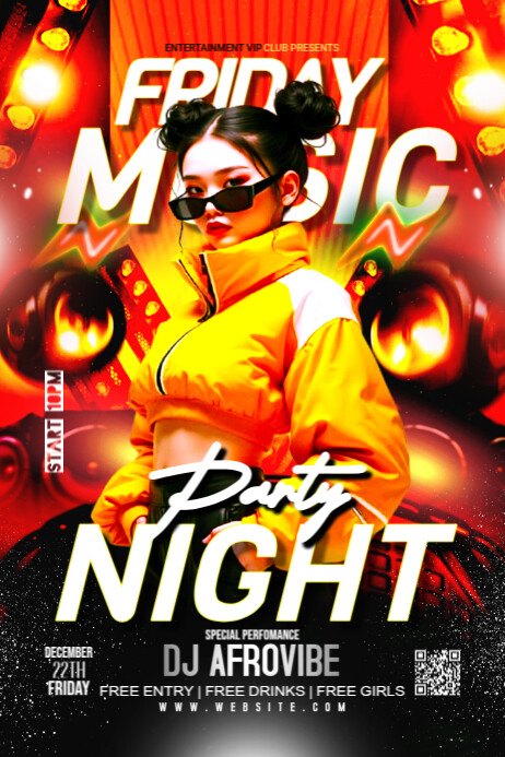 Black Maximalist Friday Music Party Night Poster Template | PosterMyWall