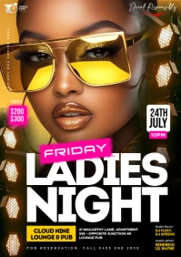 Black Maximalist Friday Naughty Ladies Night Club Event Flyer A4 template