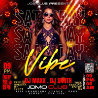 Black Maximalist Friday Night Club Dj Party Instagram Post template