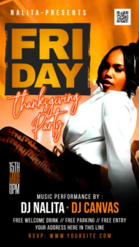 Black Maximalist Friday Night Club Party Instagram Story template