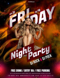 Black Maximalist Friday Night  Flyer (us Letter) Pamflet (Letter AS) template