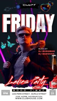 Black Maximalist Friday Night  Instagram Story template