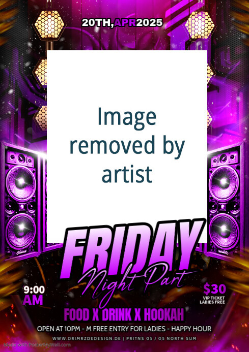 Copy of Black Maximalist Friday Night Party A4 | PosterMyWall
