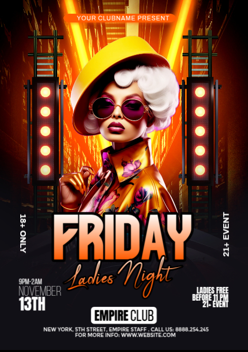 Copy of Black Maximalist Friday Night Party A4 | PosterMyWall