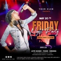 Black Maximalist Friday Night Party Instagram Post template