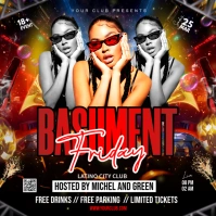 Black Maximalist Friday Night Party Instagram Post template