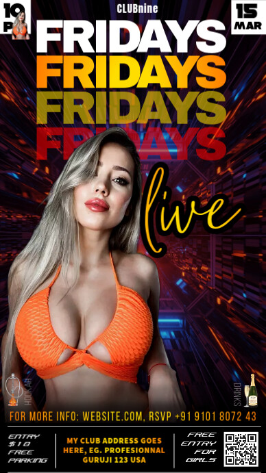 Black Maximalist Friday Night Party Instagram Story template