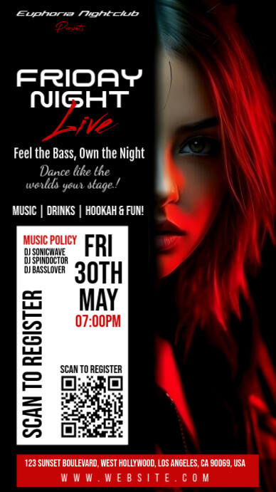 Black Maximalist Friday Night Party Instagram Story Template | PosterMyWall