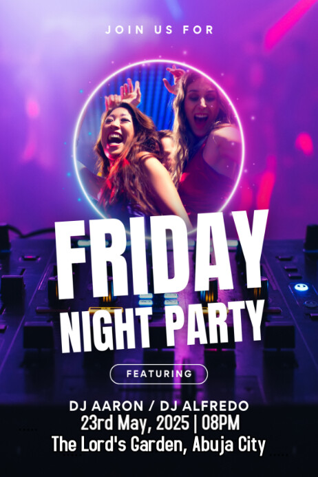 Plantilla de Black Maximalist Friday Night Party Poster | PosterMyWall