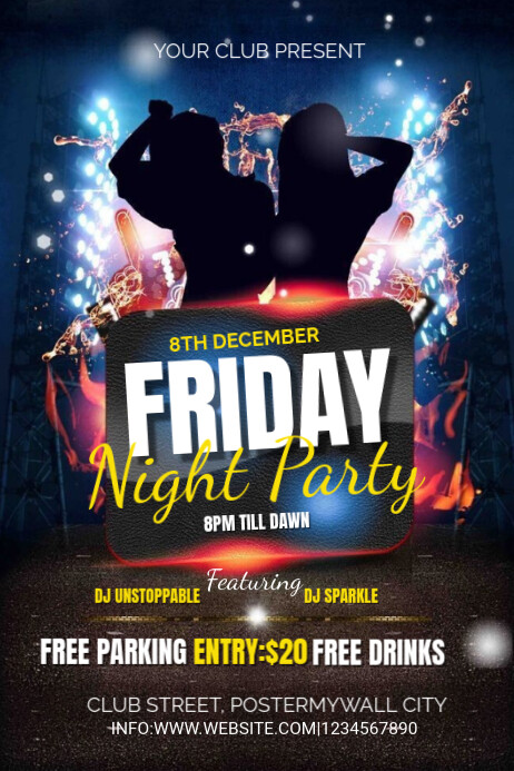 Copy of Black Maximalist Friday Night Party Poster | PosterMyWall
