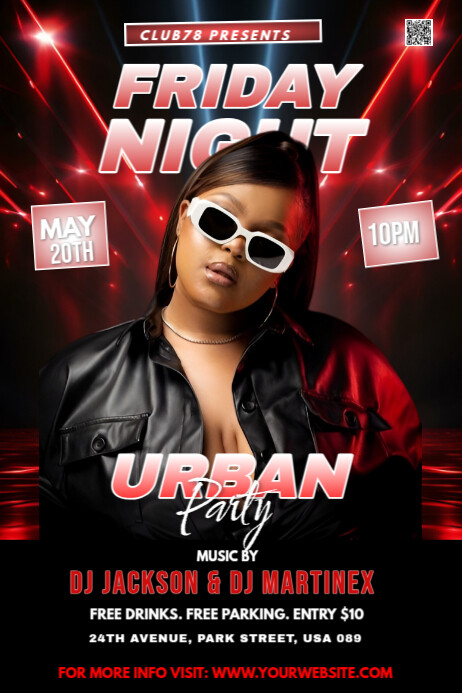 Black Maximalist Friday Night Party Poster Templat | PosterMyWall