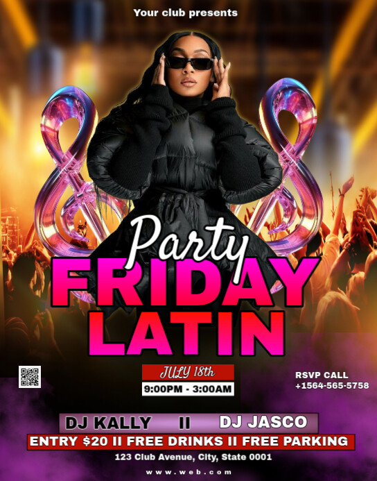 Plantilla de Black Maximalist Friday Night Party Poster/wallboard ...