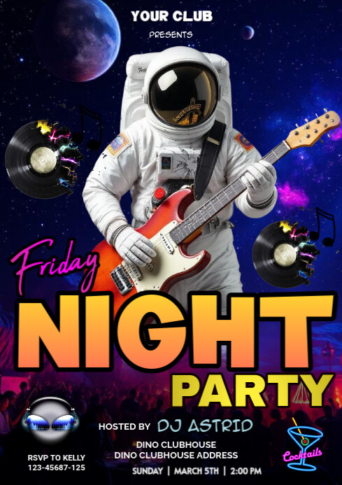 Black Maximalist Friday Nigt Party A4 template