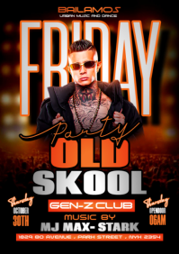 Black Maximalist Friday Old Skool Party A4 template