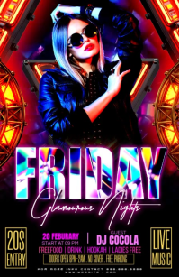Black Maximalist Friday Party Half Page Wide ความกว้างแบบครึ่งหน้า template
