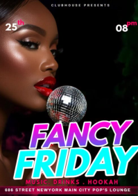 Black Maximalist Friday Party Night Club  A5 template
