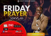 Black Maximalist Friday Prayer Service  Postcard Pocztówka template