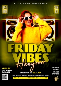 Black Maximalist Friday Vibes A4 template