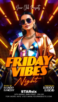 Black Maximalist Friday Vibes Party Flyer Instagram Story template