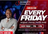 Black Maximalist Friday Worship Service  Postcard Carte postale template