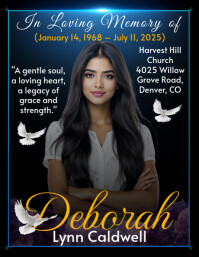 Black Maximalist Funeral Flyer Flyer (us Letter) template