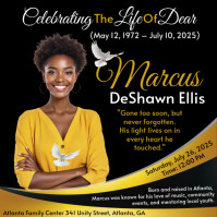 Black Maximalist Funeral Flyer Instagram Post template