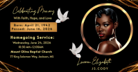 Black Maximalist Funeral Flyer Memorial Flyer Facebook Shared Image template