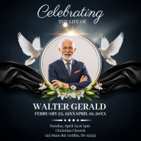 Black Maximalist  Funeral Square (1:1) template