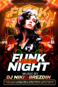 Red Funk Night Flyers Template | PosterMyWall