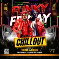 Black Maximalist Funky Friday Chill Out Instagram Post template