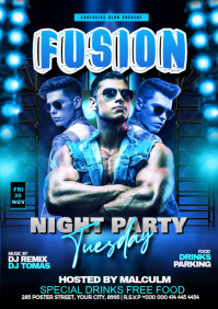Black Maximalist Fusion Club Night Party Poster With Dj Music And Luxury Nightlife Style A1 template